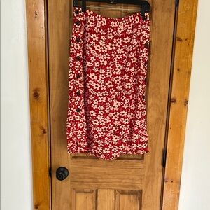 Madewell size 0 buttons up both sides. Floral Red Skirt